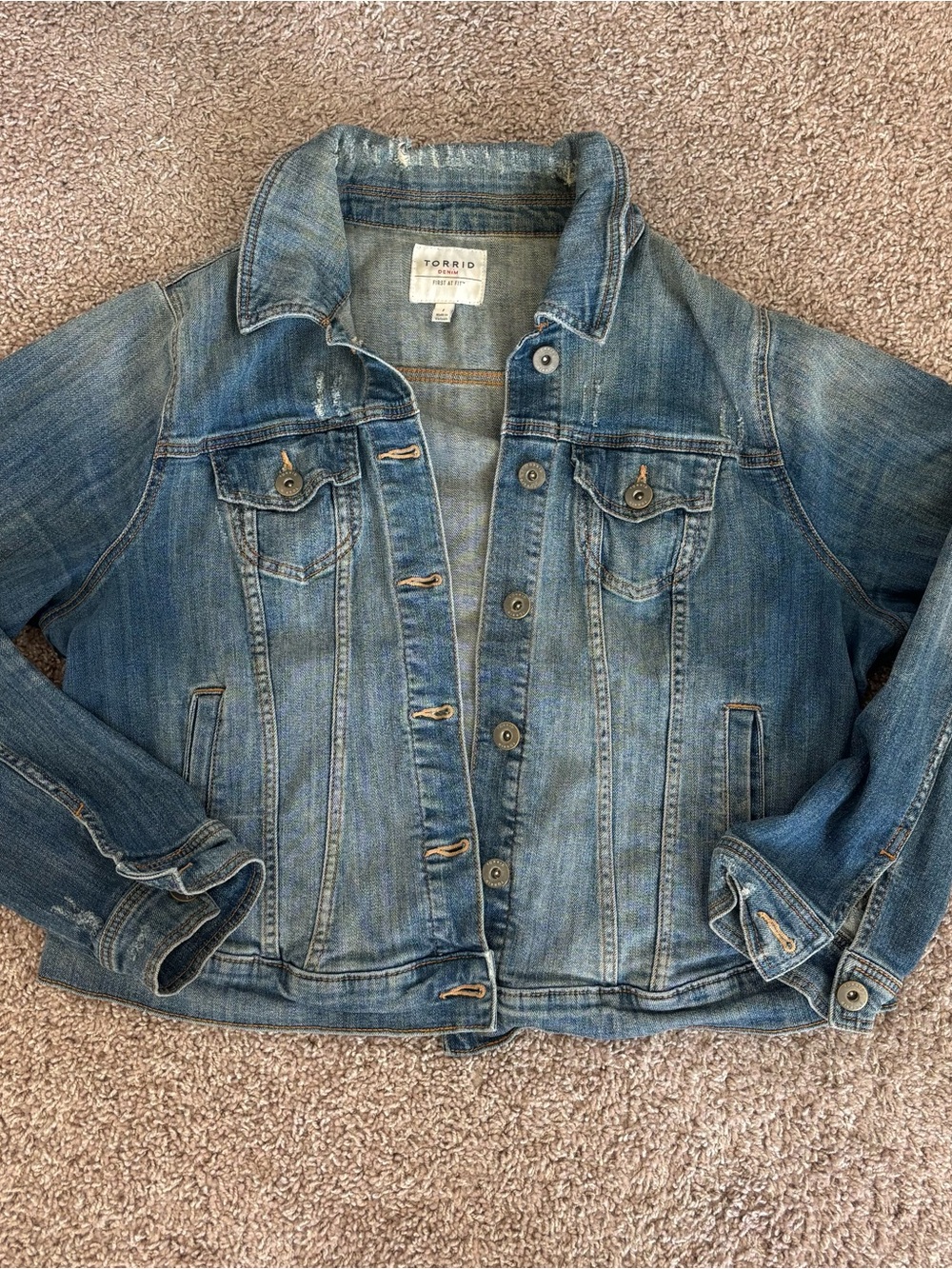 torrid distressed denim jacket